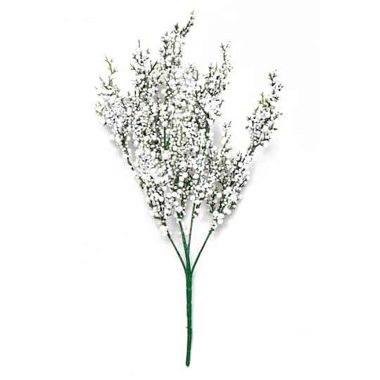 15" White Glittered Artificial Berry Bush Set, 6ct.